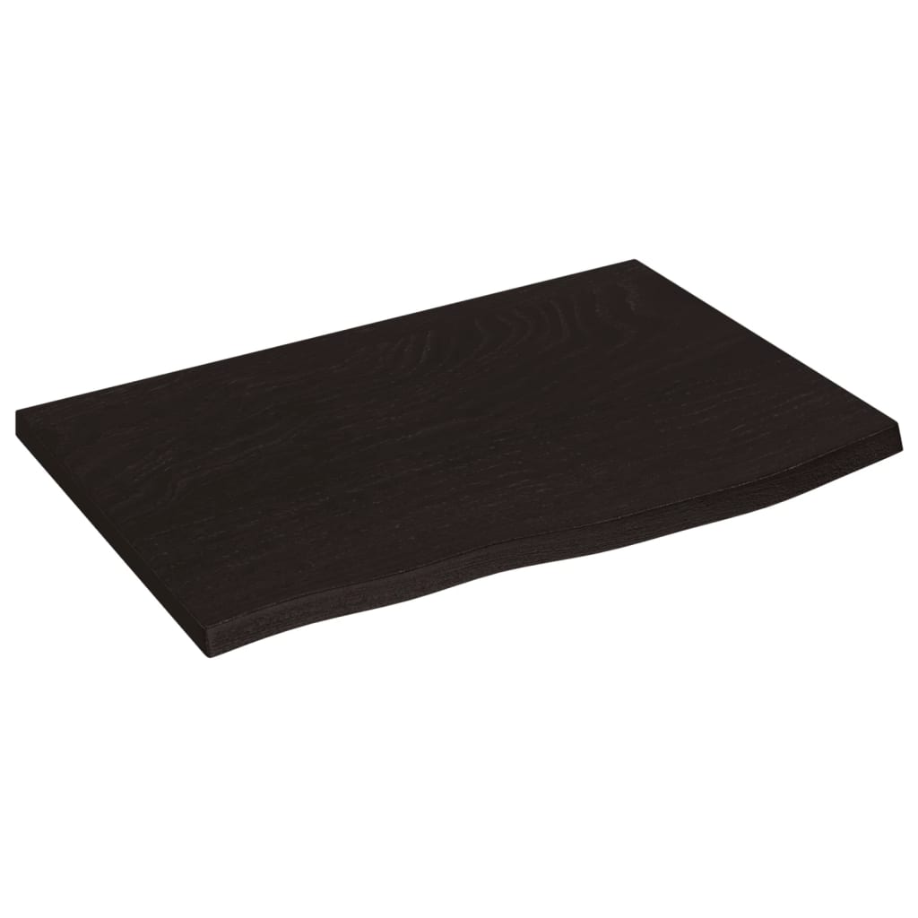 Wall Shelf Dark Brown 60x40x2 cm Treated Solid Wood Oak