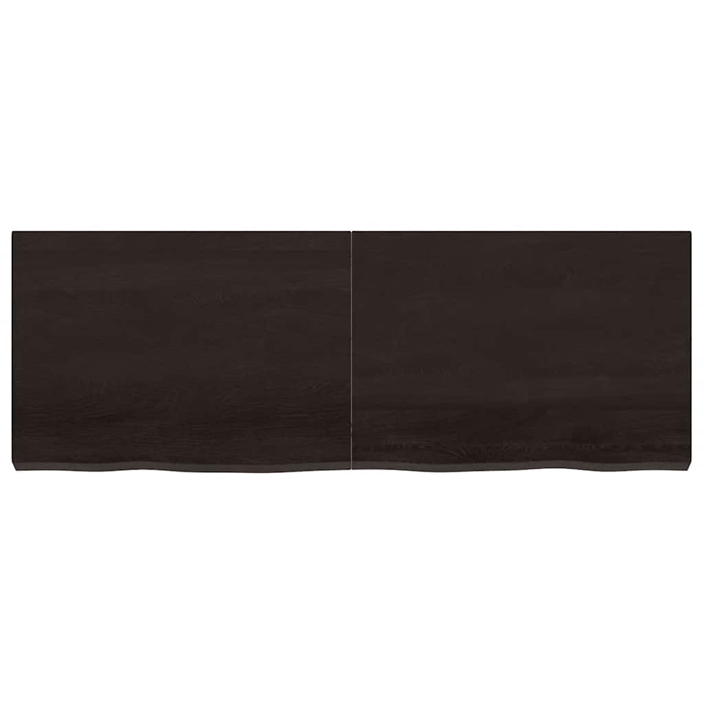 Wall Shelf Dark Brown 140x50x(2-6) cm Treated Solid Wood Oak