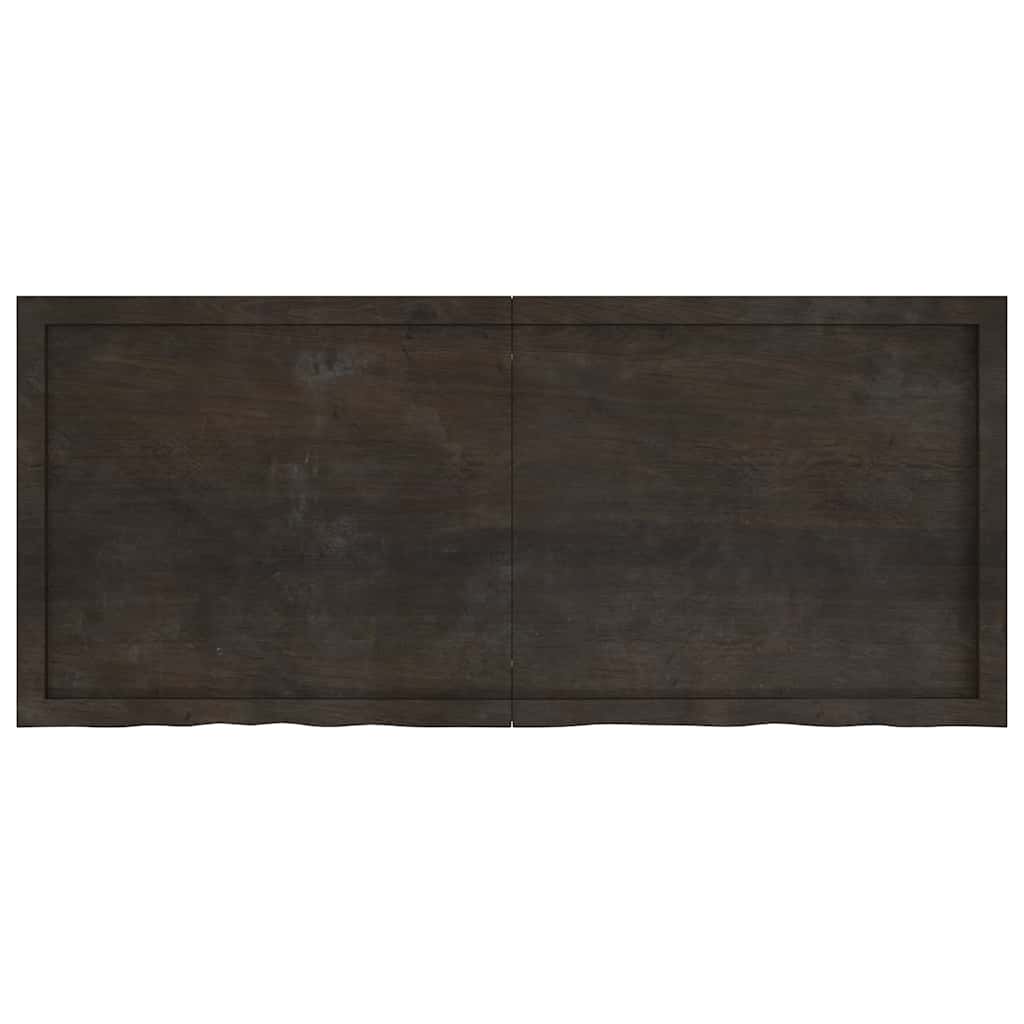 Wall Shelf Dark Brown 140x60x(2-4) cm Treated Solid Wood Oak