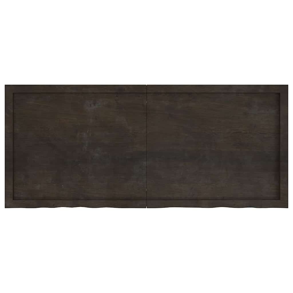 Wall Shelf Dark Brown 140x60x(2-6) cm Treated Solid Wood Oak