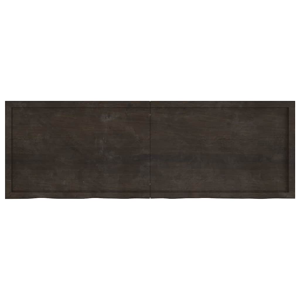 Wall Shelf Dark Brown 180x60x(2-4) cm Treated Solid Wood Oak