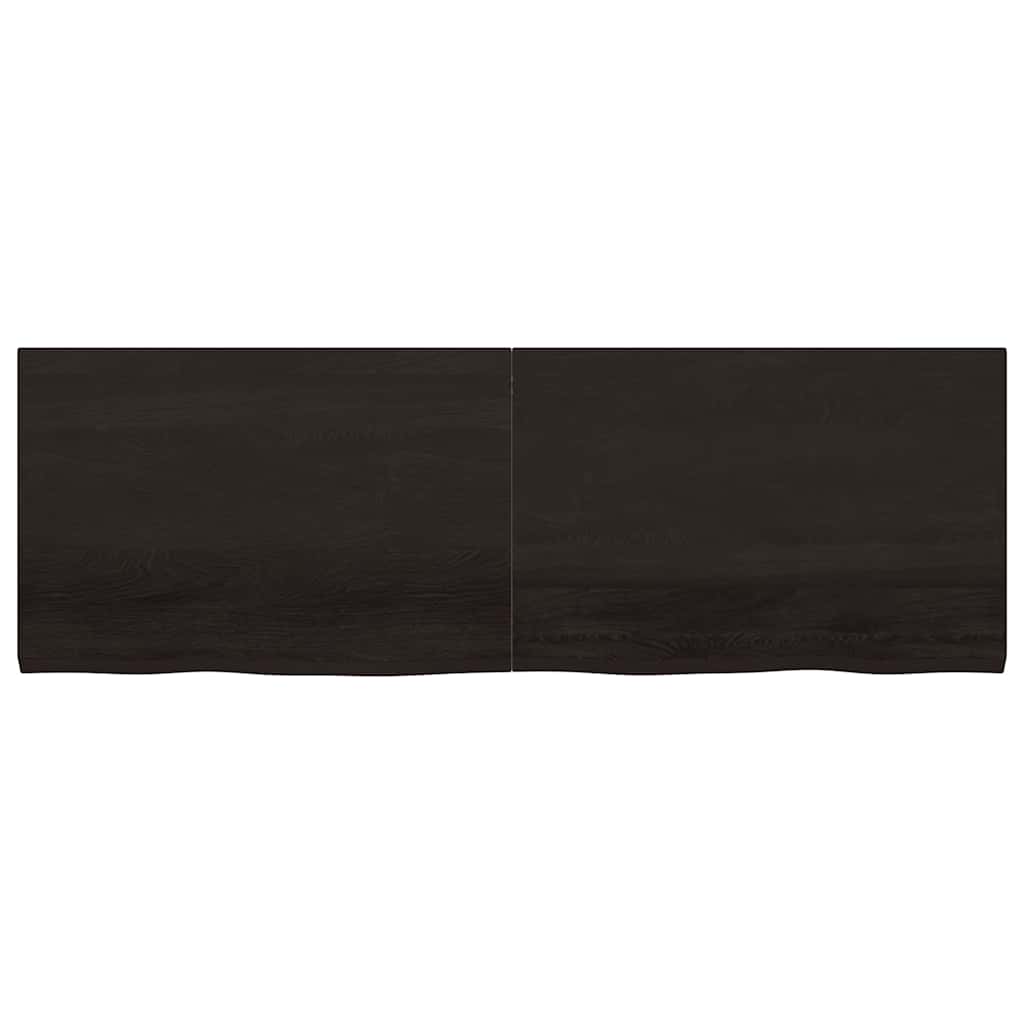 Wall Shelf Dark Brown 180x60x(2-4) cm Treated Solid Wood Oak
