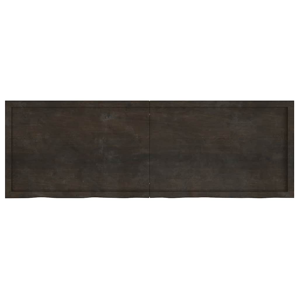 Wall Shelf Dark Brown 180x60x(2-6) cm Treated Solid Wood Oak