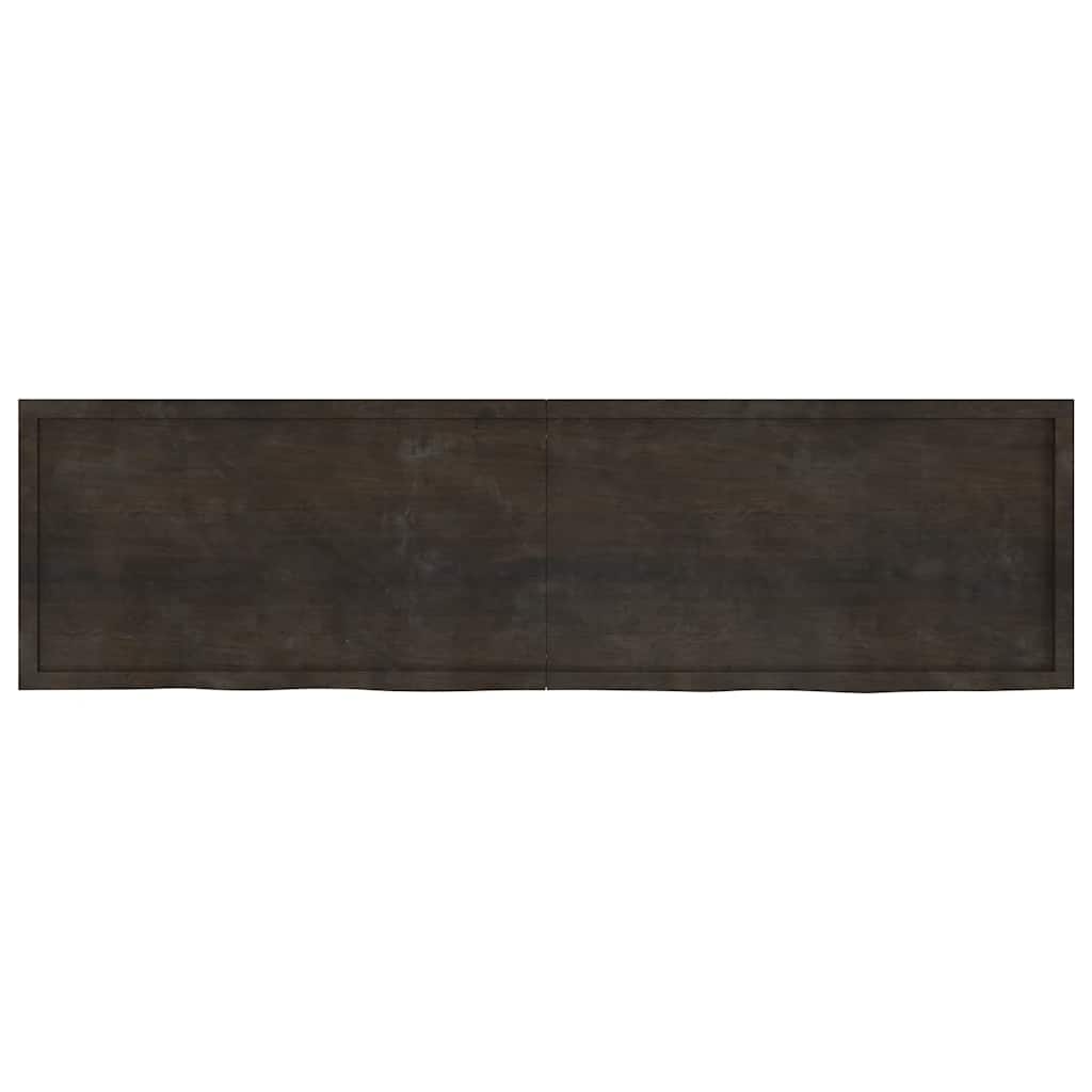 Wall Shelf Dark Brown 220x60x(2-4) cm Treated Solid Wood Oak