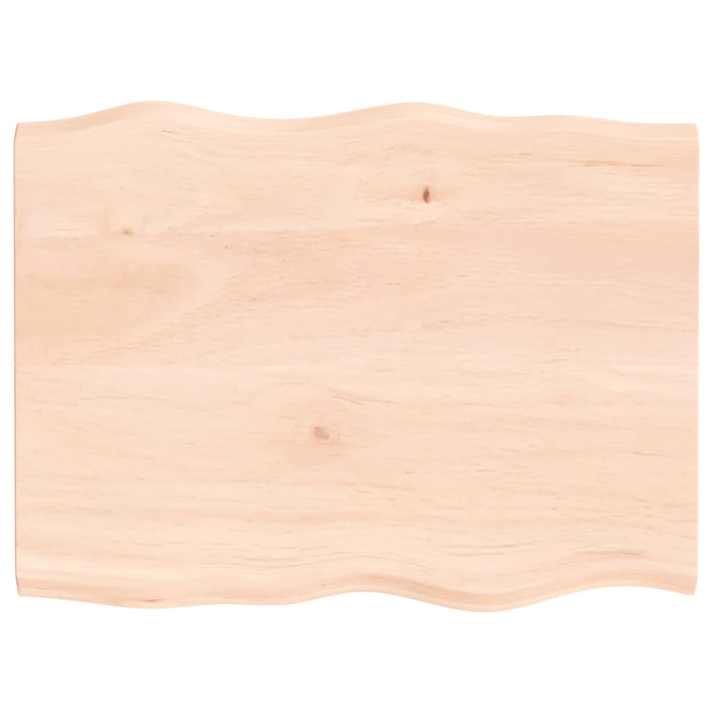 vidaXL Table Top 80x60x2 cm Untreated Solid Wood Oak Live Edge