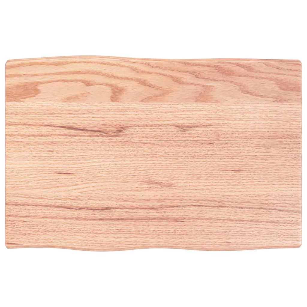 vidaXL Table Top Light Brown 60x40x2 cm Treated Solid Wood Oak Live Edge