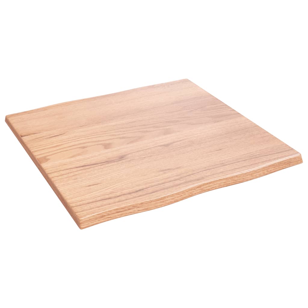 vidaXL Table Top Light Brown 60x60x2 cm Treated Solid Wood Oak Live Edge