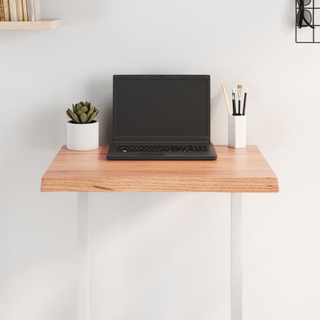 Table Top Light Brown 60x60x(2-4) cm Live Edge