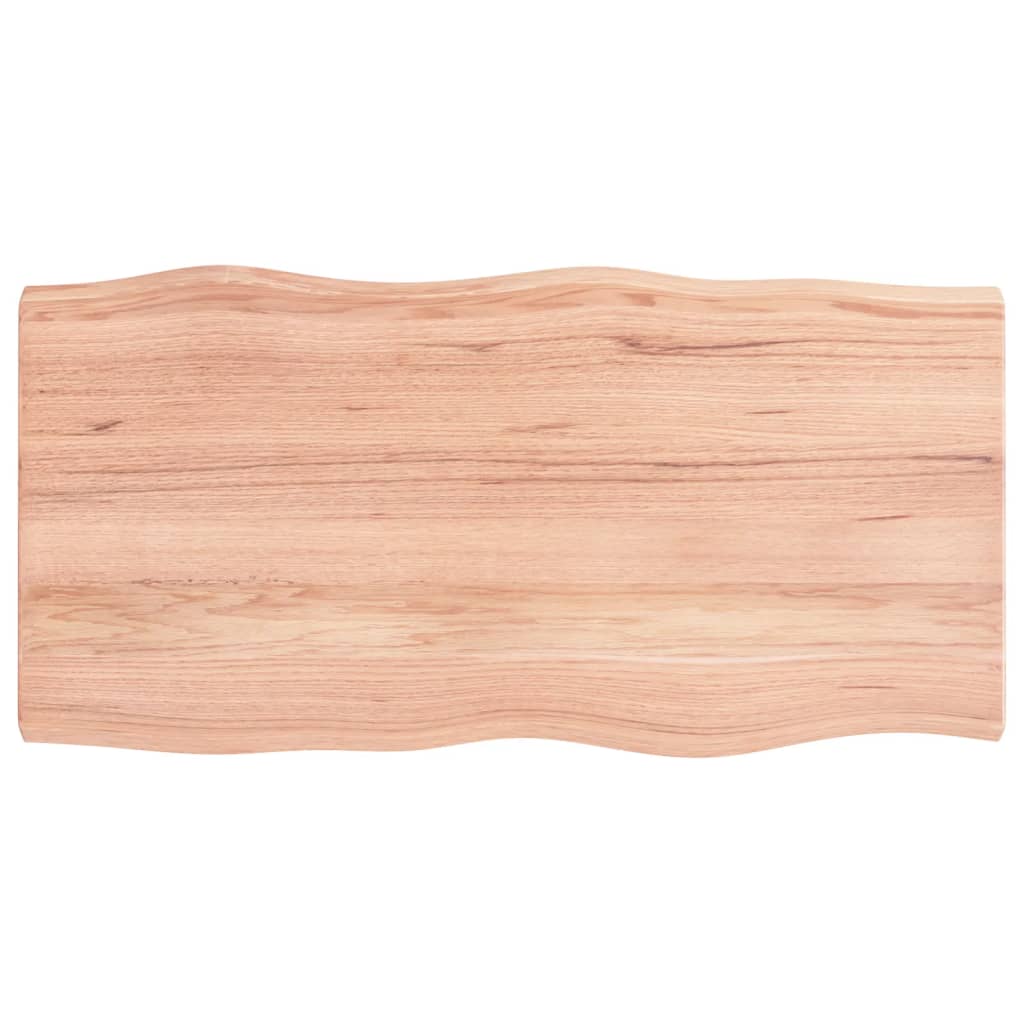 vidaXL Table Top Light Brown 100x50x(2-4)cm Treated Solid Wood Live Edge