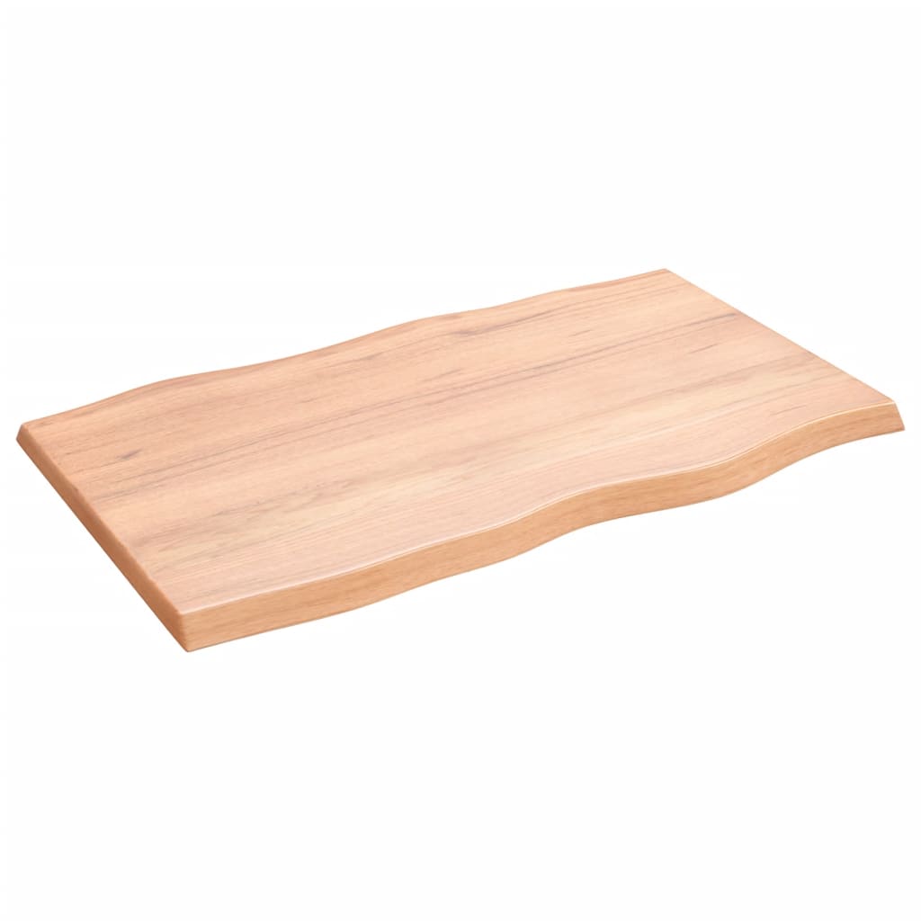 vidaXL Table Top Light Brown 100x60x(2-4)cm Treated Solid Wood Live Edge