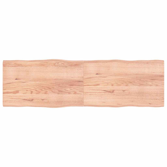 Table Top Light Brown 200x60x(2-4)cm Treated Solid Wood Live Edge