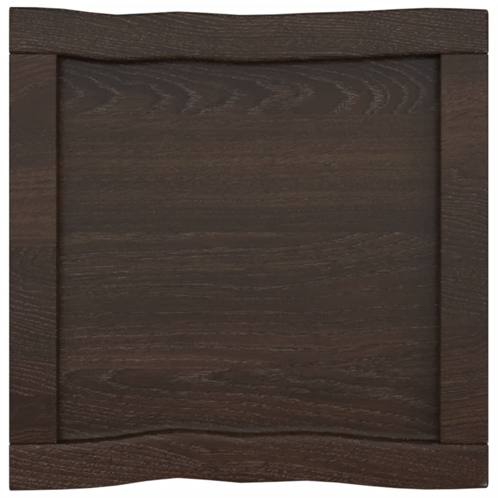 vidaXL Table Top Dark Brown 40x40x(2-6) cm Treated Solid Wood Live Edge