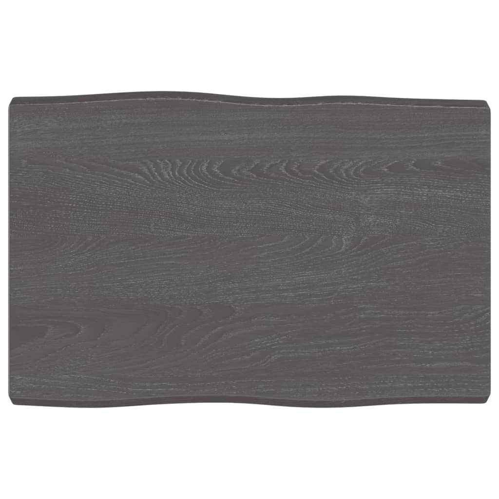 vidaXL Table Top Dark Brown 60x40x(2-4) cm Treated Solid Wood Live Edge