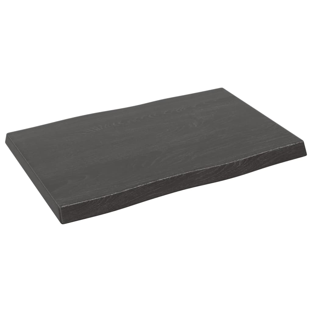 vidaXL Table Top Dark Brown 60x40x(2-4) cm Treated Solid Wood Live Edge