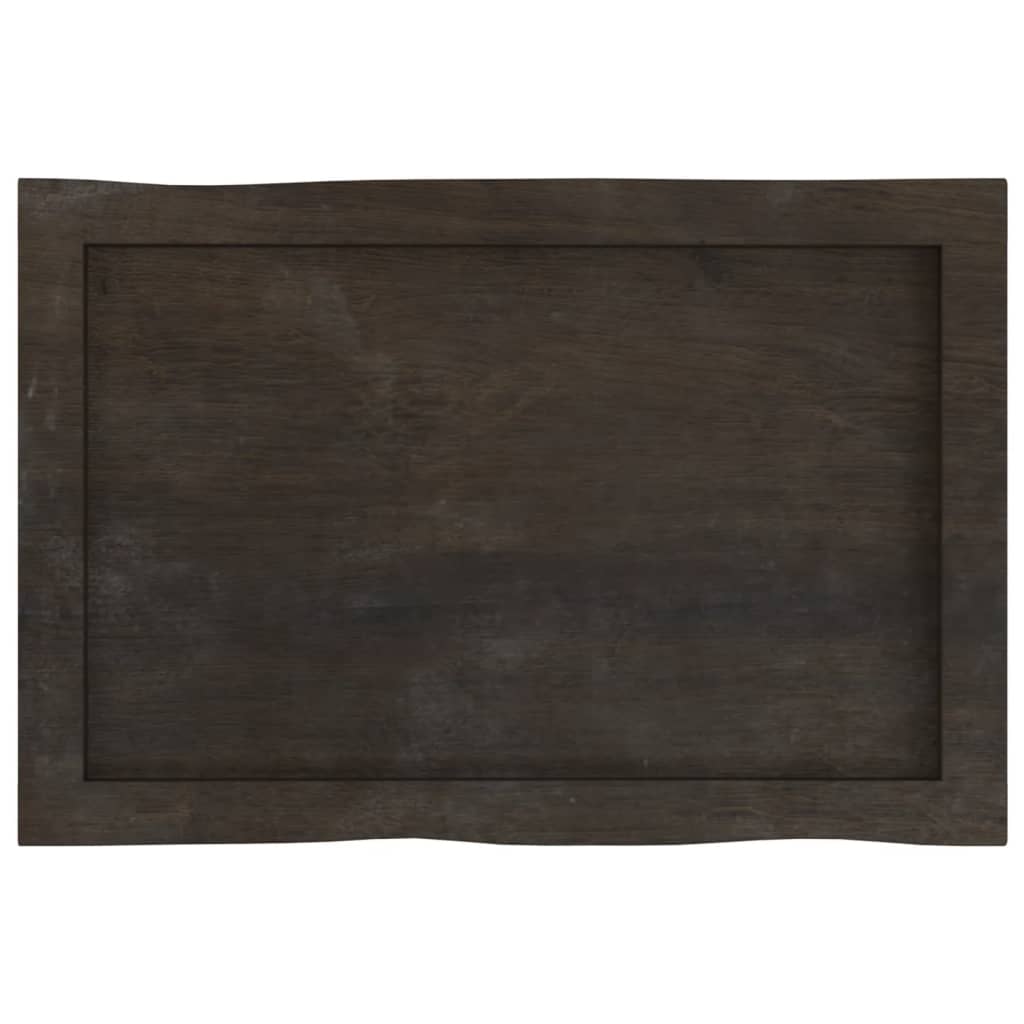 vidaXL Table Top Dark Brown 60x40x(2-4) cm Treated Solid Wood Live Edge