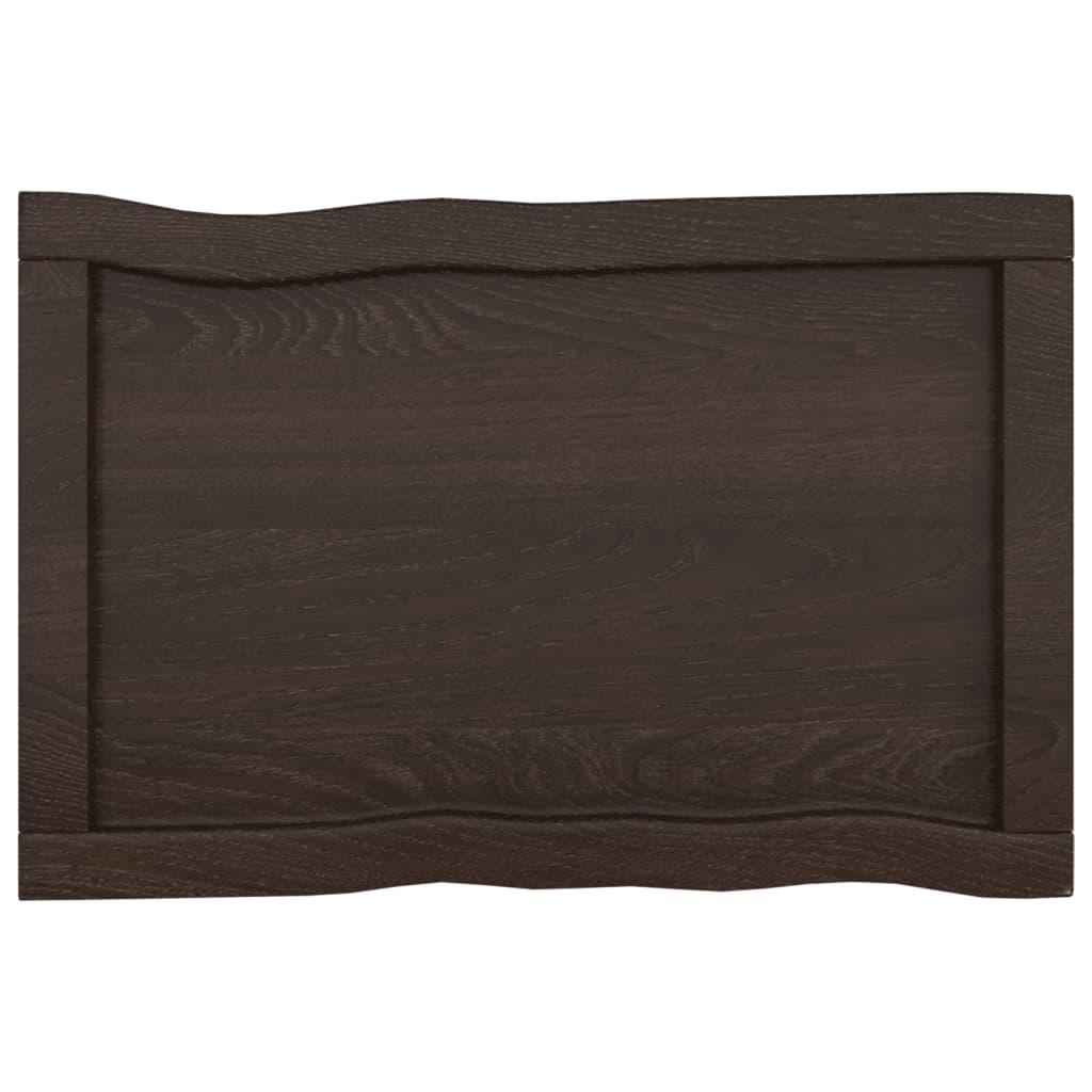 vidaXL Table Top Dark Brown 60x40x(2-6) cm Treated Solid Wood Live Edge