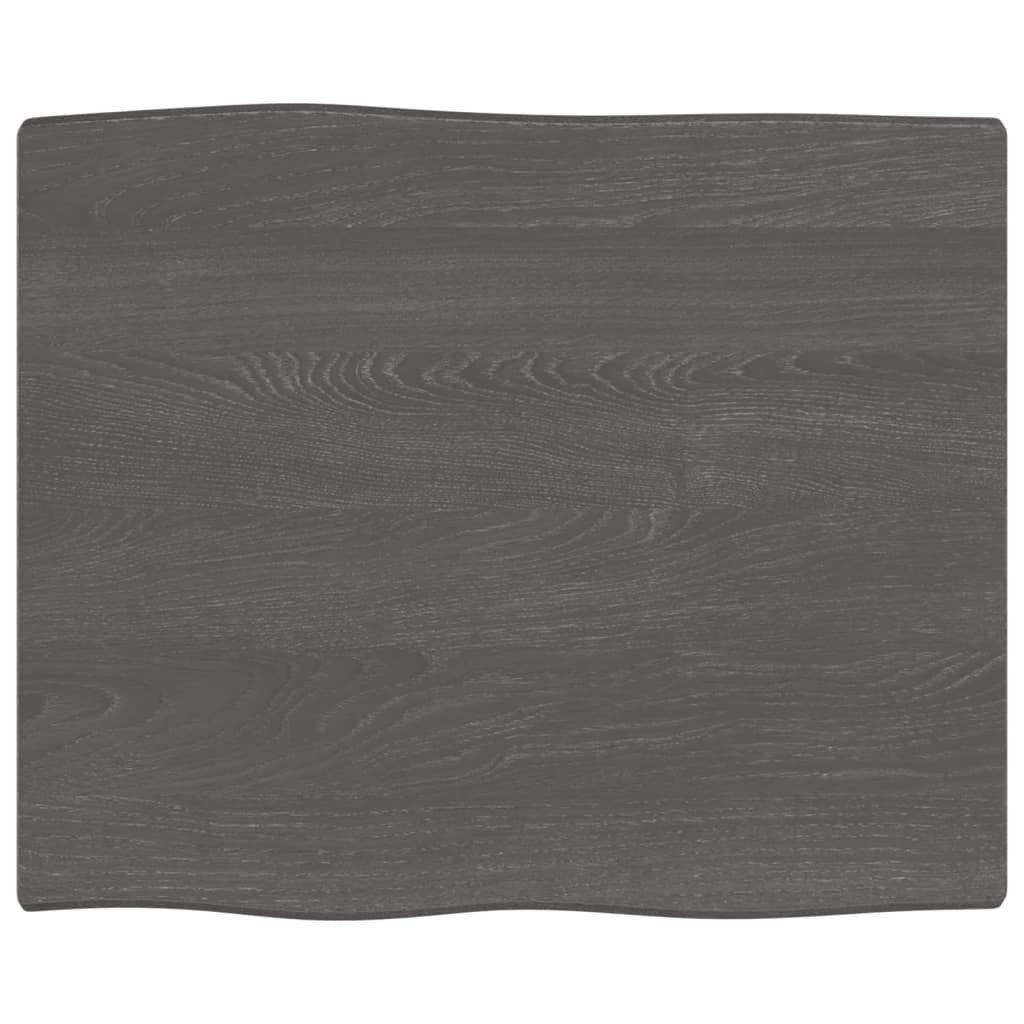 vidaXL Table Top Dark Brown 60x50x2 cm Treated Solid Wood Oak Live Edge