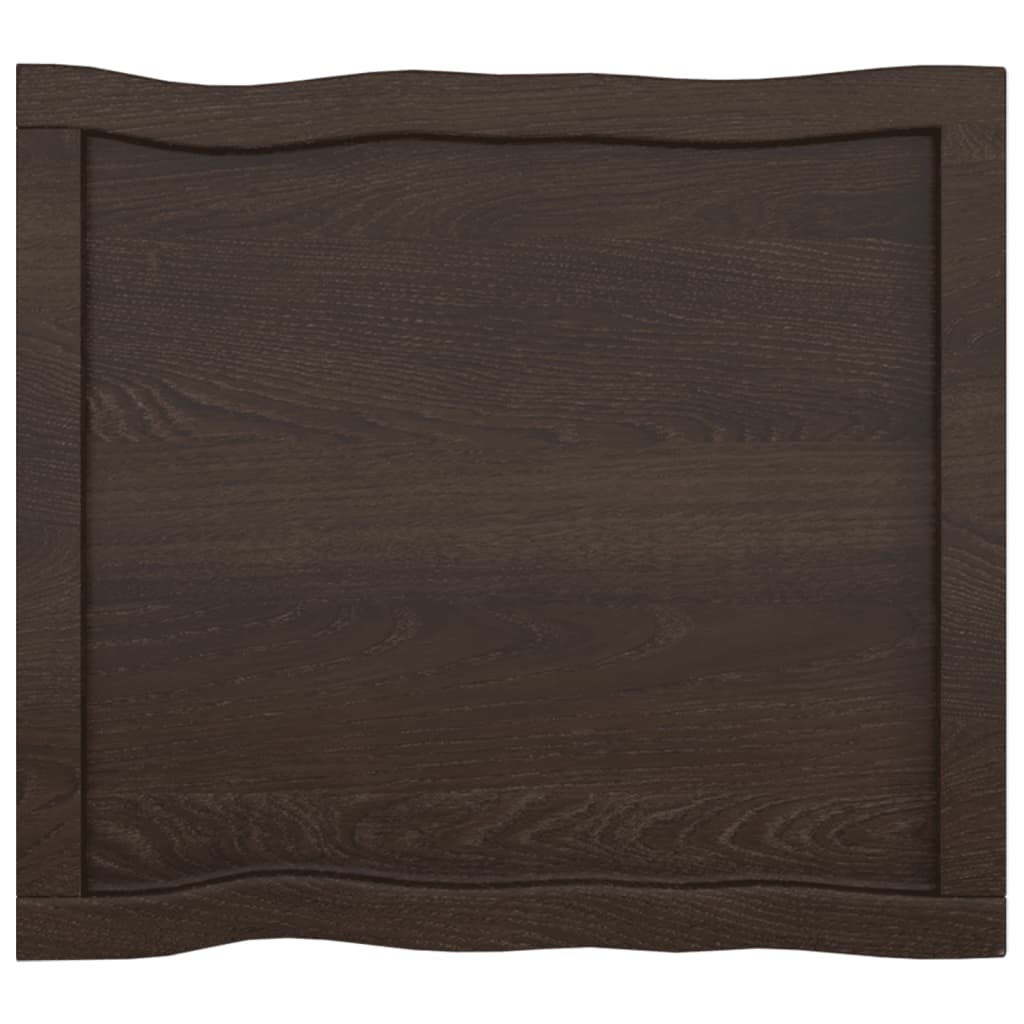 vidaXL Table Top Dark Brown 60x50x(2-4) cm Treated Solid Wood Live Edge
