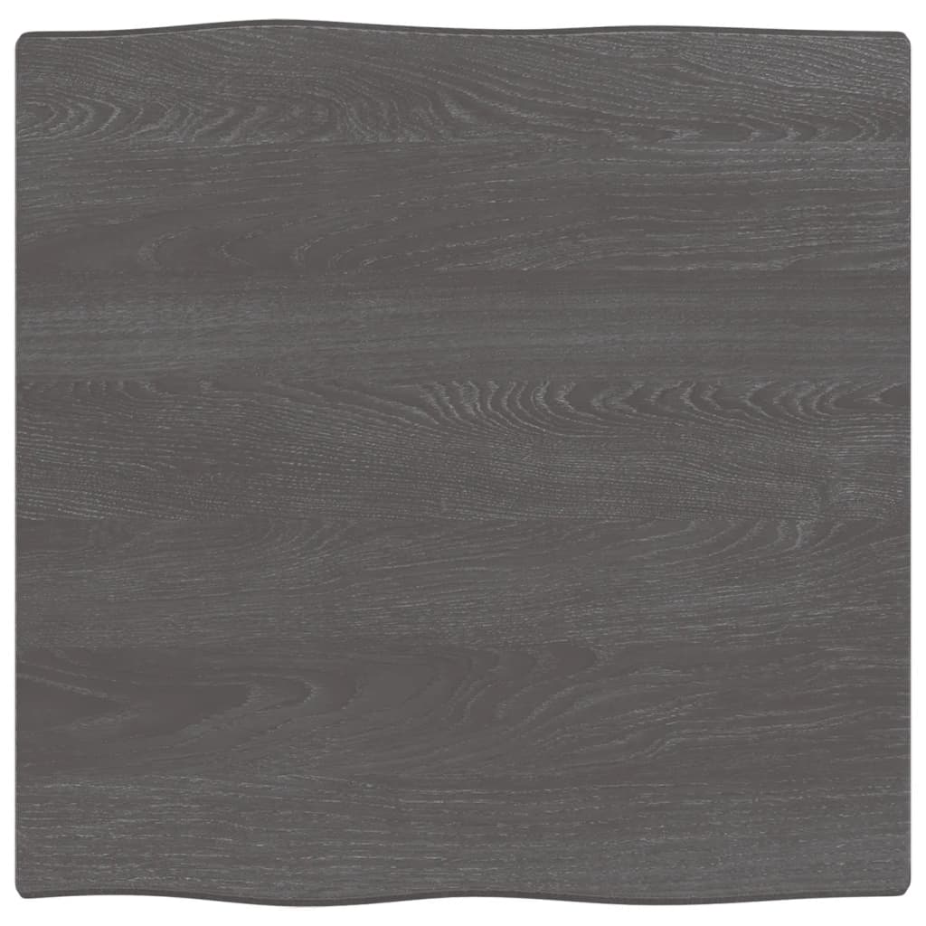 vidaXL Table Top Dark Brown 60x60x2 cm Treated Solid Wood Oak Live Edge