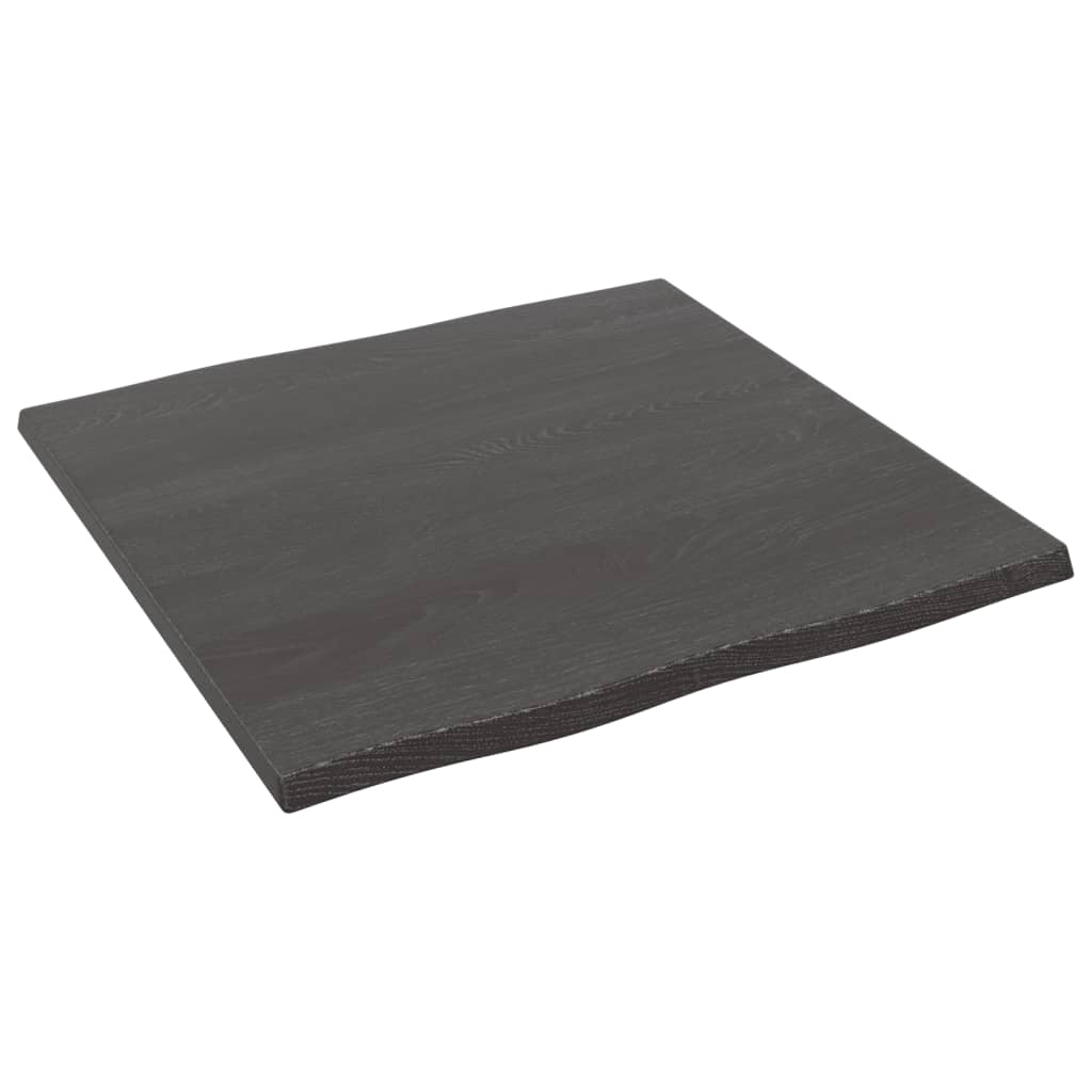 vidaXL Table Top Dark Brown 60x60x2 cm Treated Solid Wood Oak Live Edge