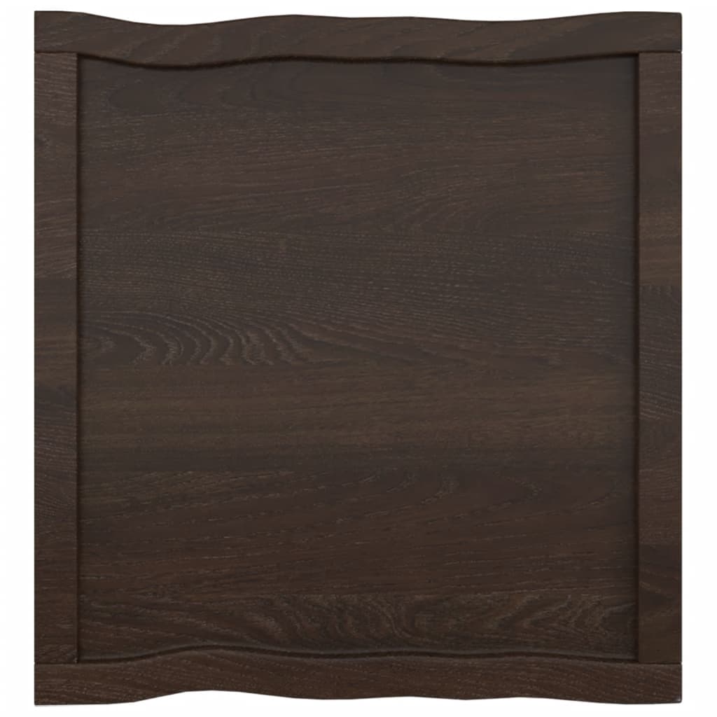 vidaXL Table Top Dark Brown 60x60x(2-6) cm Treated Solid Wood Live Edge