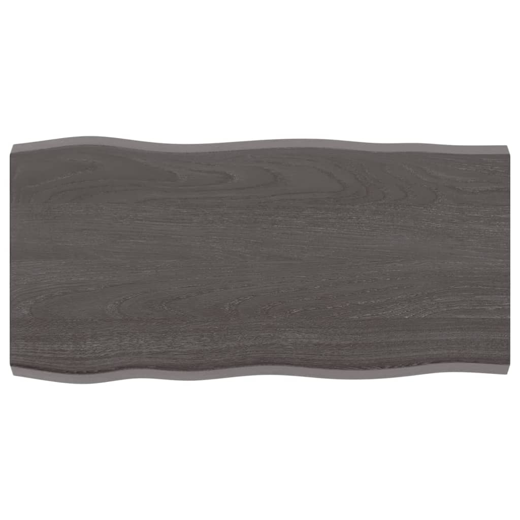 vidaXL Table Top Dark Brown 80x40x(2-4) cm Treated Solid Wood Live Edge