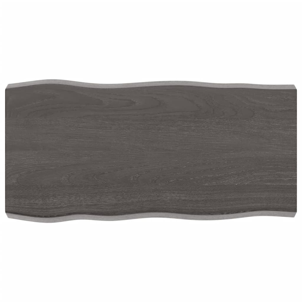 vidaXL Table Top Dark Brown 80x40x(2-6) cm Treated Solid Wood Live Edge