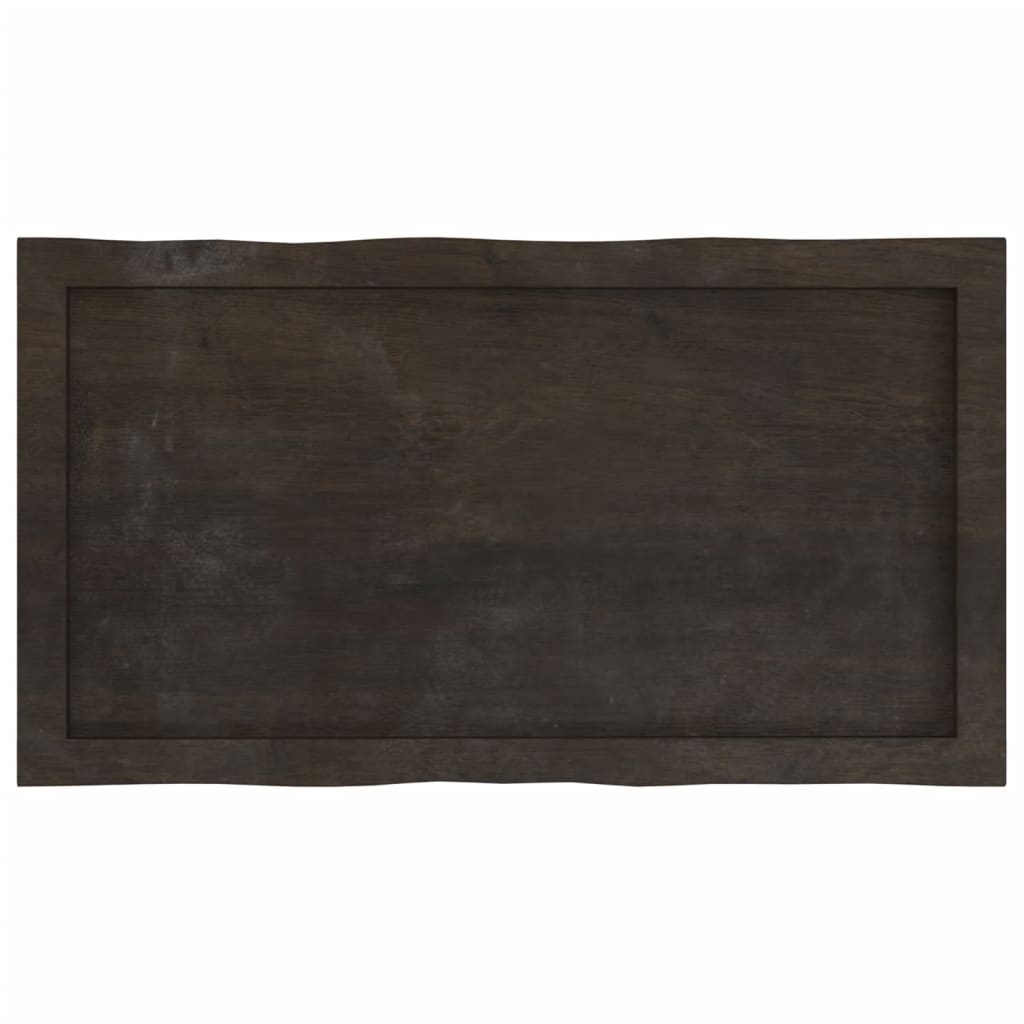 Table Top Dark Brown 80x40x(2-6) cm Treated Solid Wood Live Edge