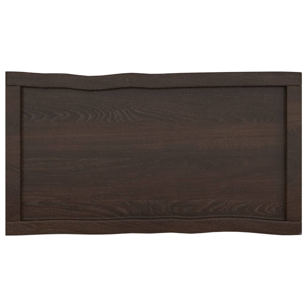 vidaXL Table Top Dark Brown 80x40x(2-6) cm Treated Solid Wood Live Edge