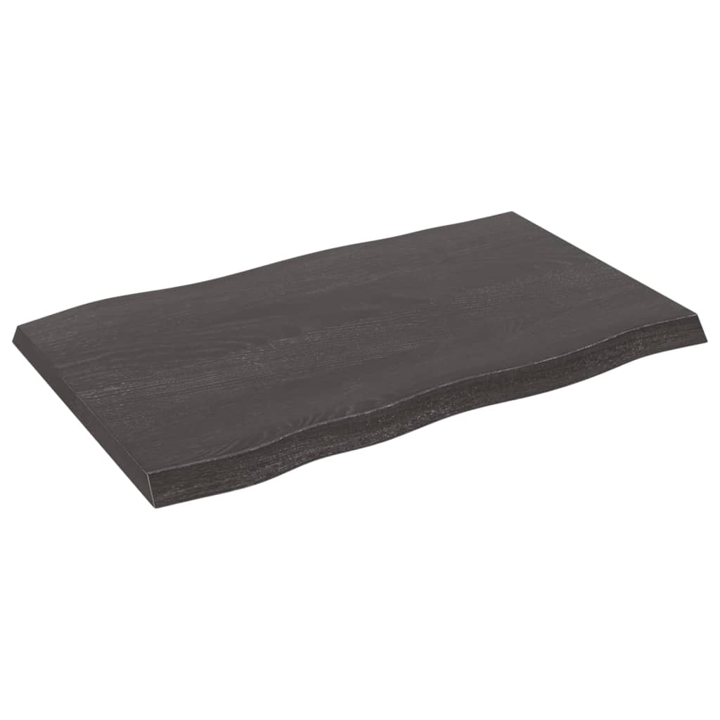 vidaXL Table Top Dark Brown 80x50x(2-4) cm Treated Solid Wood Live Edge