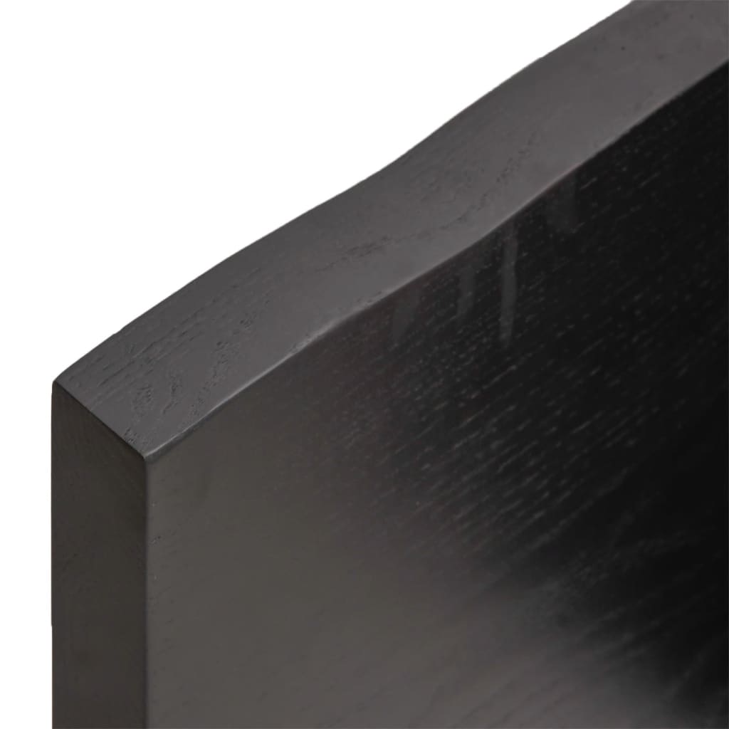 vidaXL Table Top Dark Brown 80x50x(2-4) cm Treated Solid Wood Live Edge