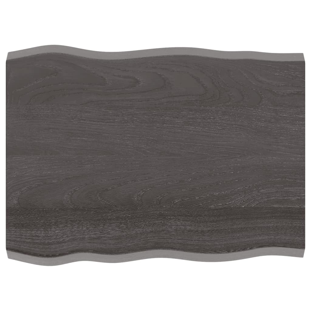 vidaXL Table Top Dark Brown 80x60x(2-4) cm Treated Solid Wood Live Edge