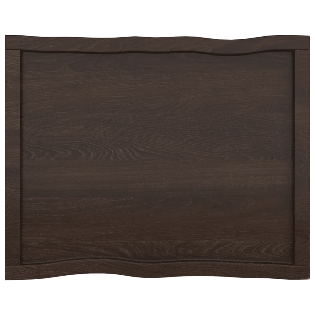 vidaXL Table Top Dark Brown 80x60x(2-4) cm Treated Solid Wood Live Edge