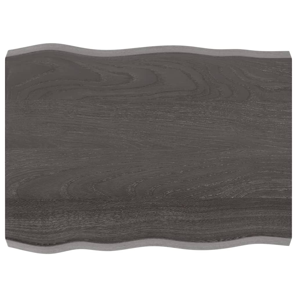 vidaXL Table Top Dark Brown 80x60x(2-6) cm Treated Solid Wood Live Edge