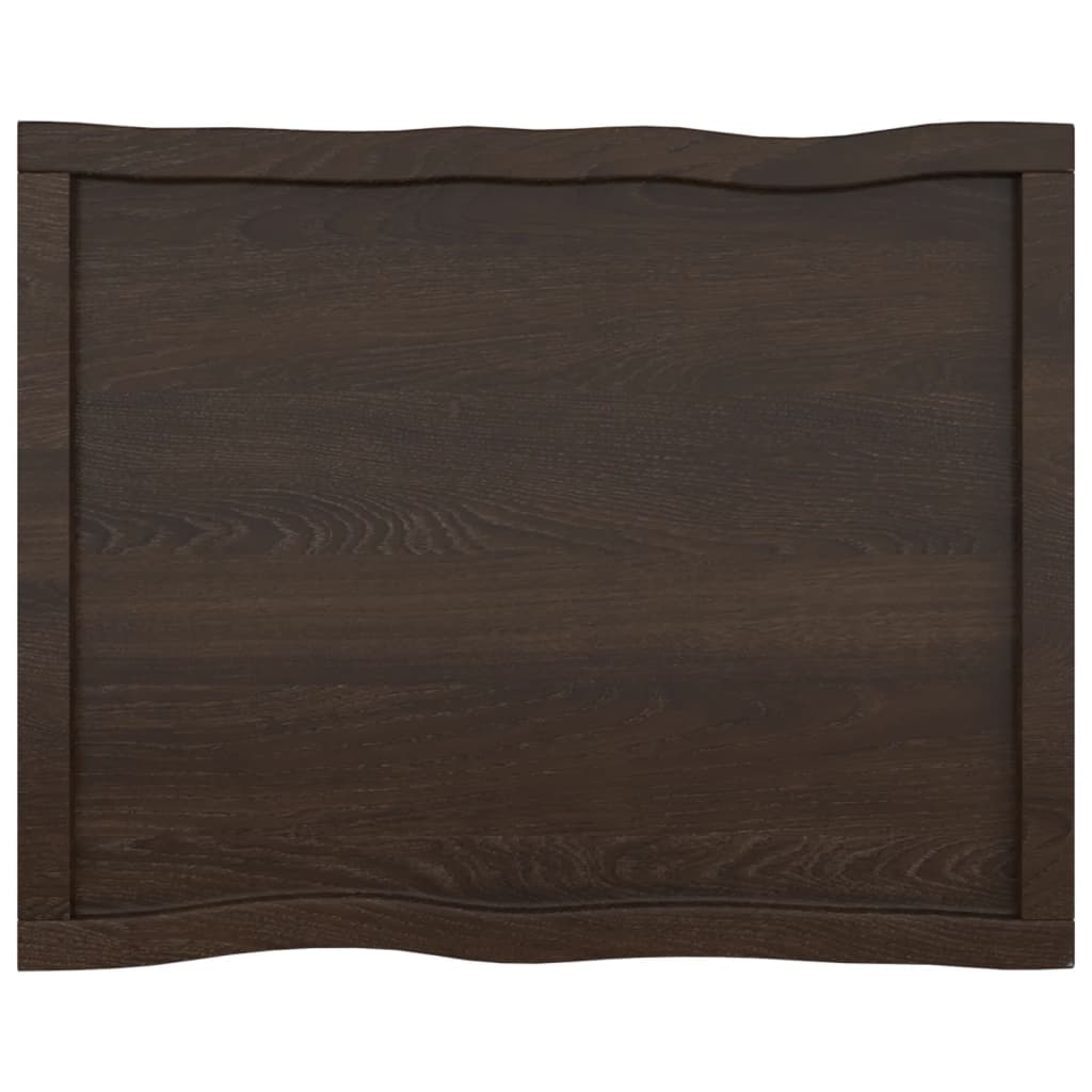 vidaXL Table Top Dark Brown 80x60x(2-6) cm Treated Solid Wood Live Edge