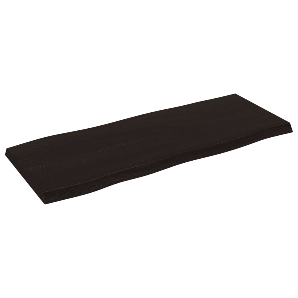 vidaXL Table Top Dark Brown 100x40x(2-4) cm Treated Solid Wood Live Edge