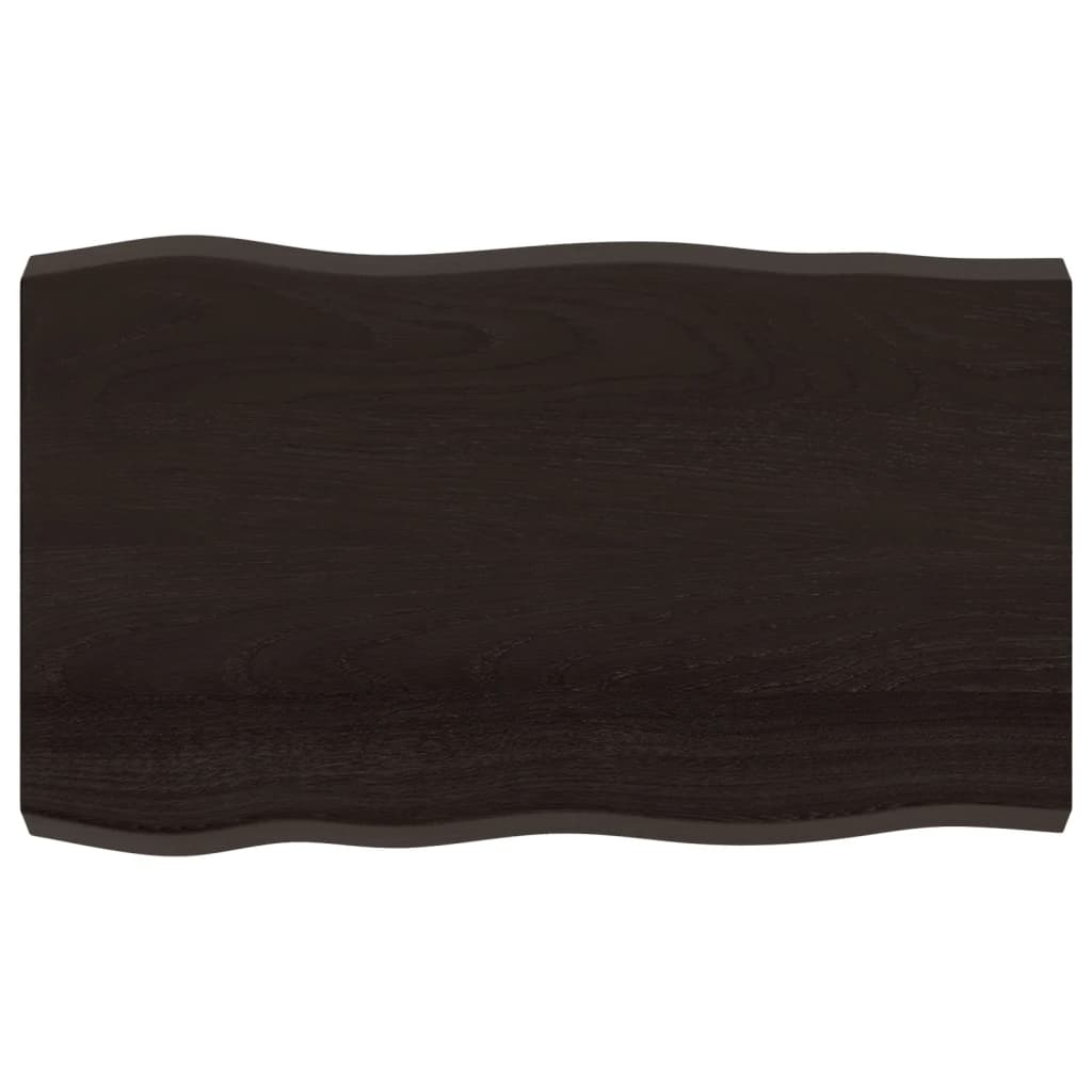 vidaXL Table Top Dark Brown 100x60x(2-6) cm Treated Solid Wood Live Edge