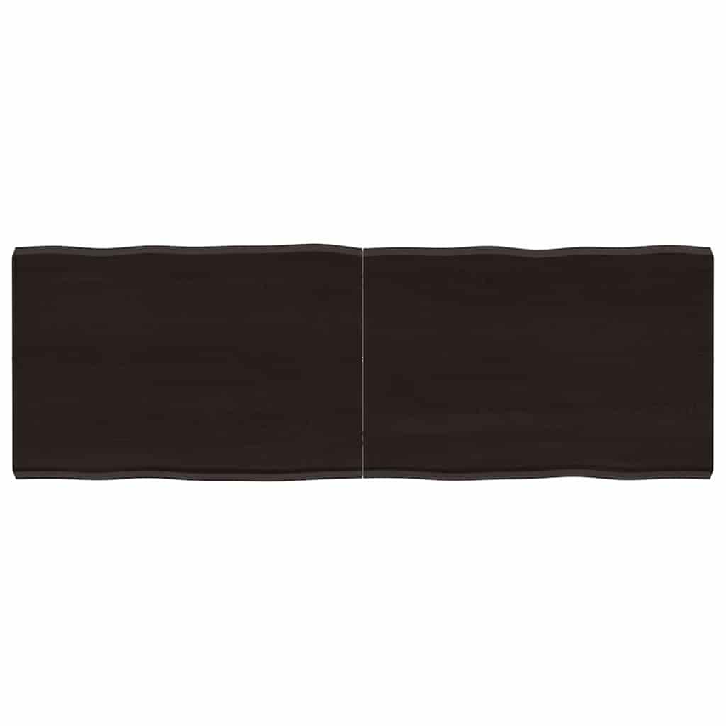 Table Top Dark Brown 120x40x(2-4) cm Live Edge