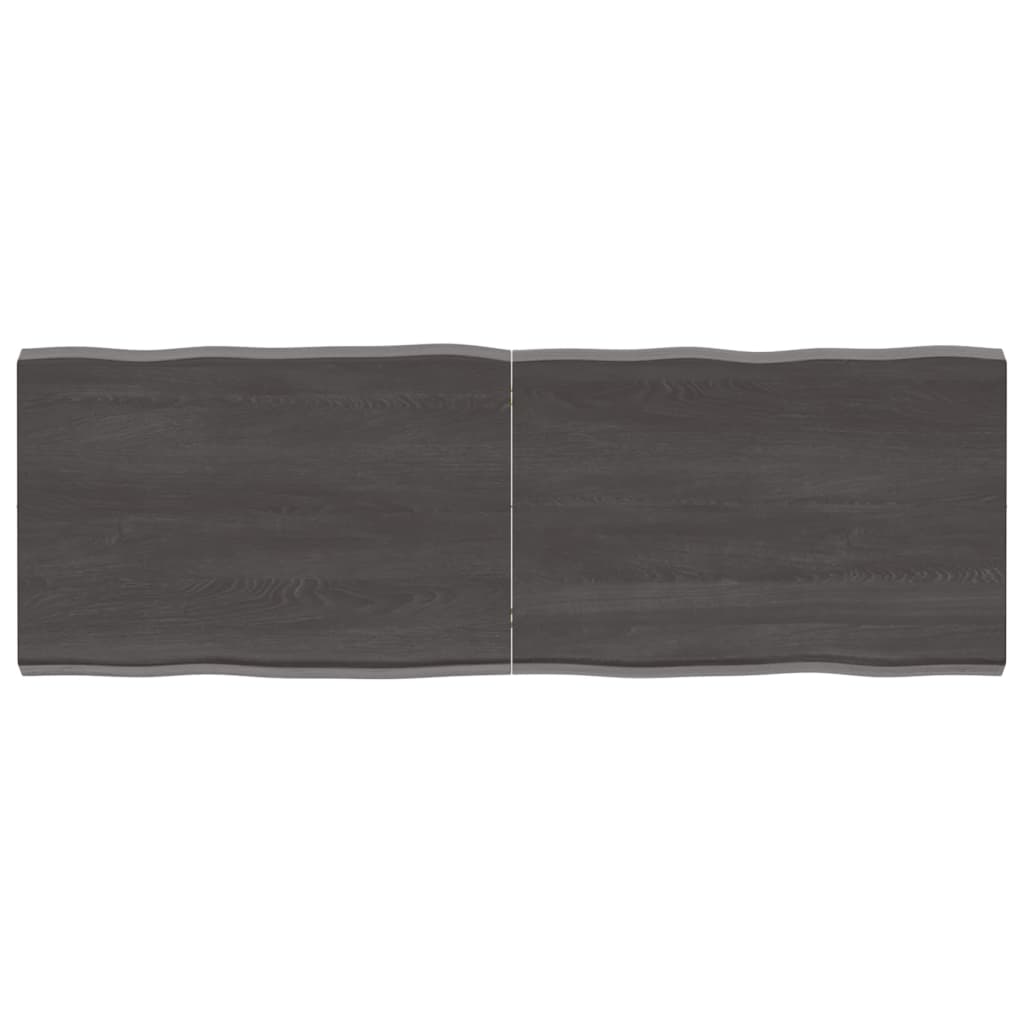 vidaXL Table Top Dark Brown 120x40x(2-4) cm Treated Solid Wood Live Edge