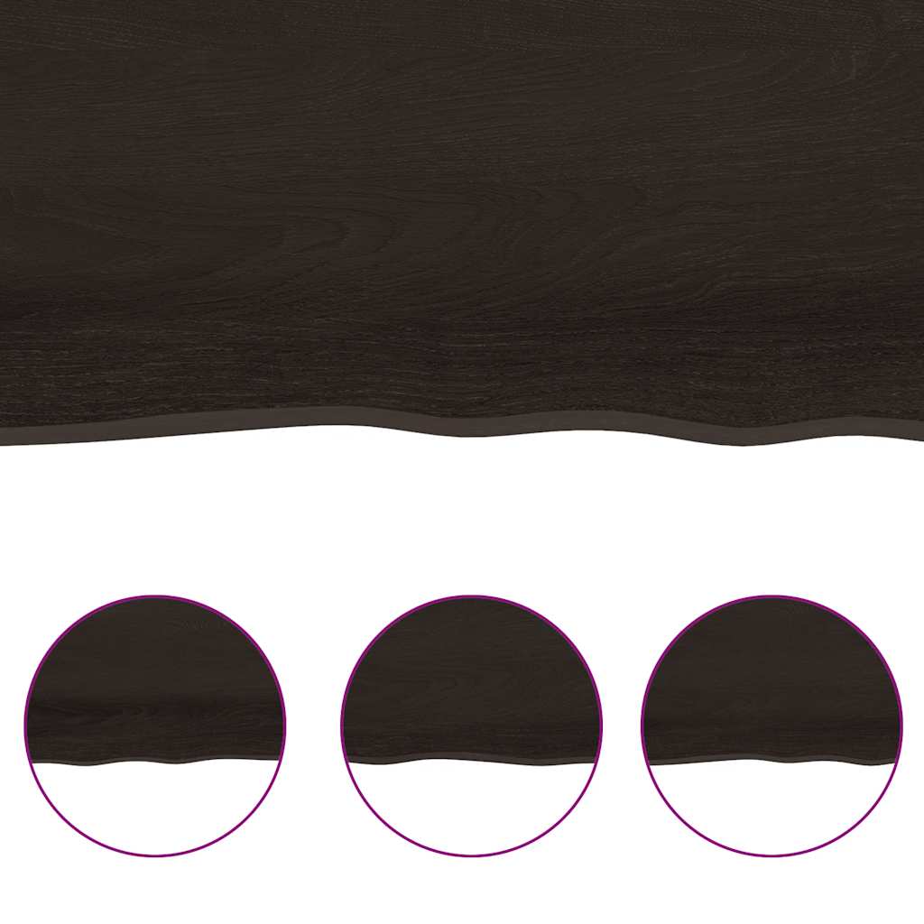 Table Top Dark Brown 120x40x(2-4) cm Live Edge