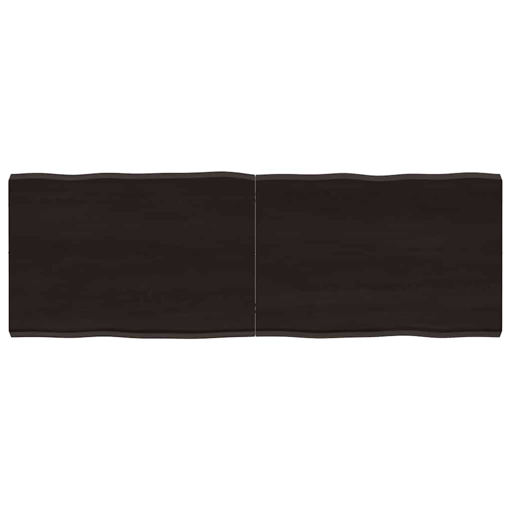 Table Top Dark Brown 120x40x(2-4) cm Live Edge