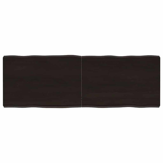 Table Top Dark Brown 120x40x(2-6) cm Treated Solid Wood Live Edge