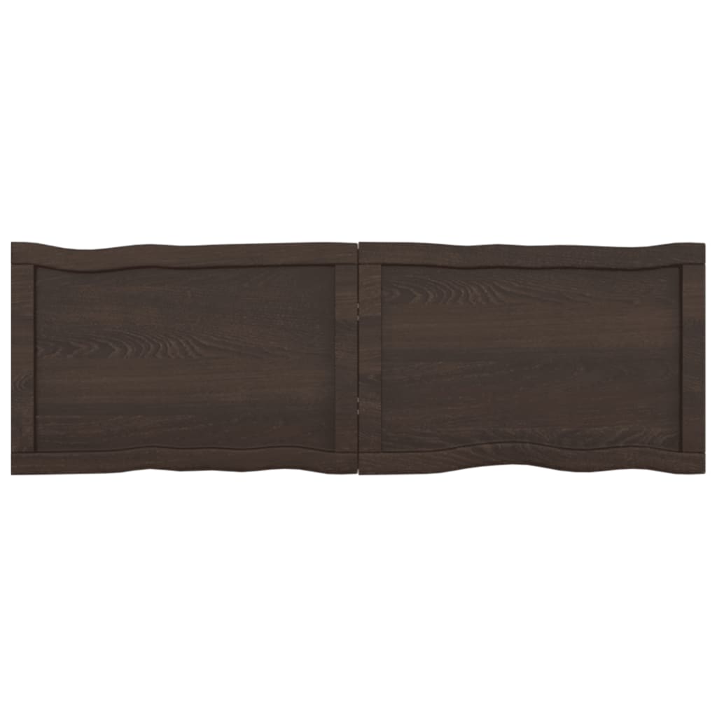 vidaXL Table Top Dark Brown 120x40x(2-6) cm Treated Solid Wood Live Edge