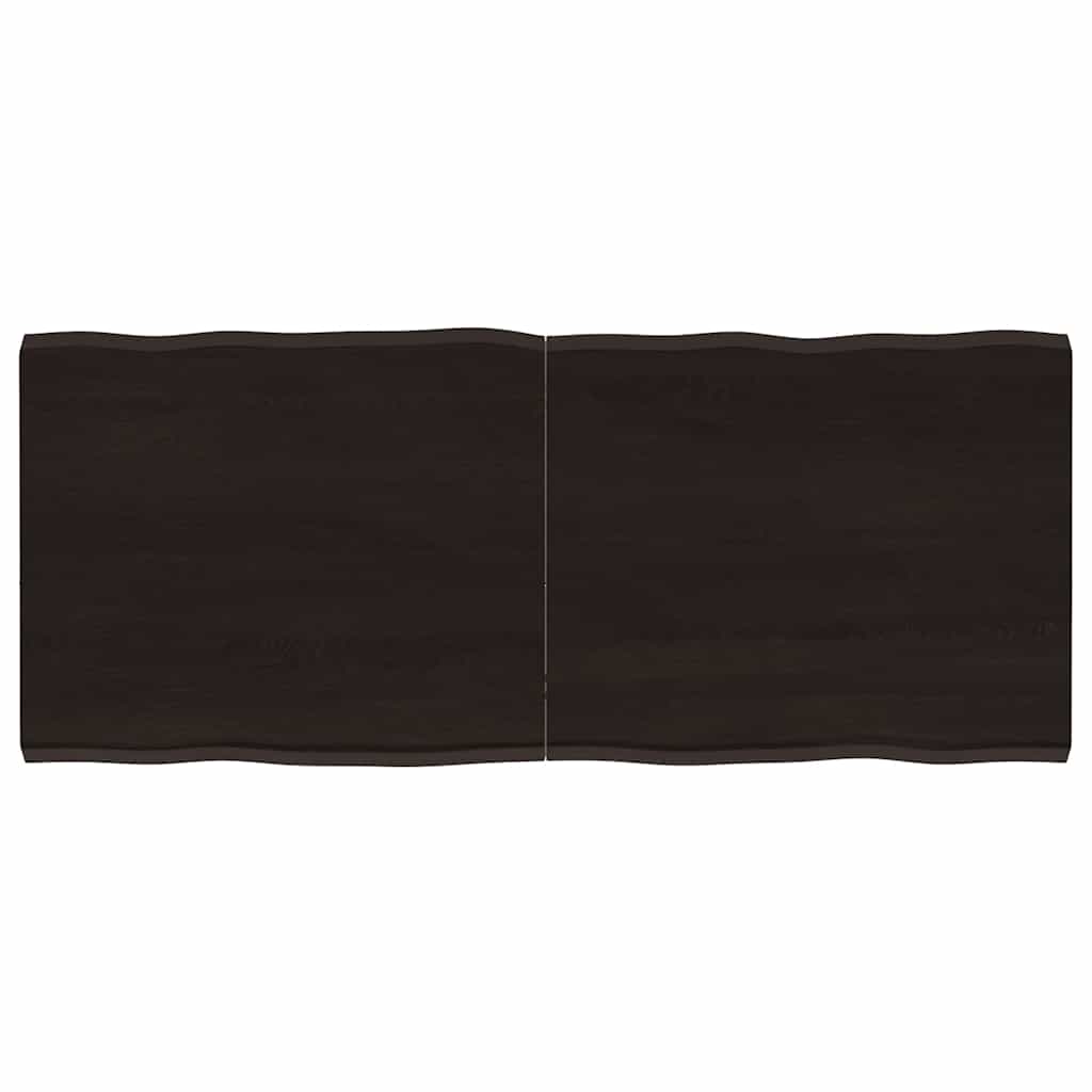 Table Top Dark Brown 120x50x(2-4) cm Live Edge