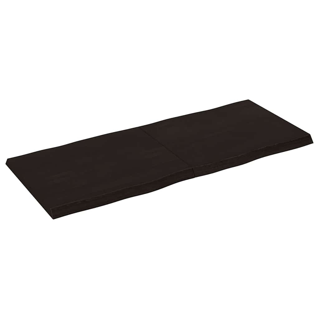 Table Top Dark Brown 120x50x(2-4) cm Live Edge