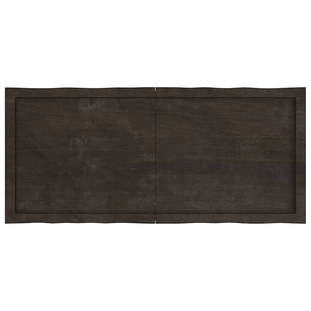 Table Top Dark Brown 120x50x(2-4) cm Live Edge