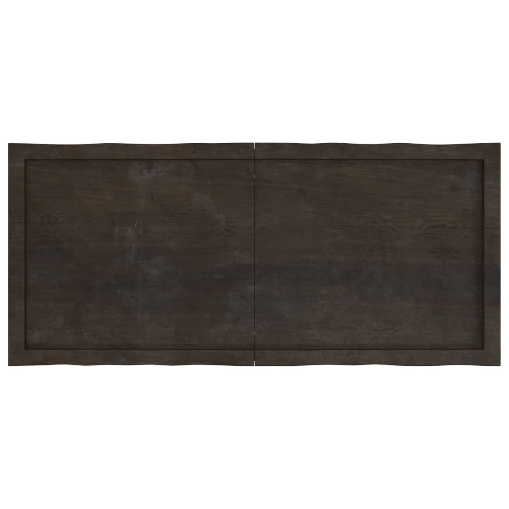 vidaXL Table Top Dark Brown 120x50x(2-4) cm Treated Solid Wood Live Edge