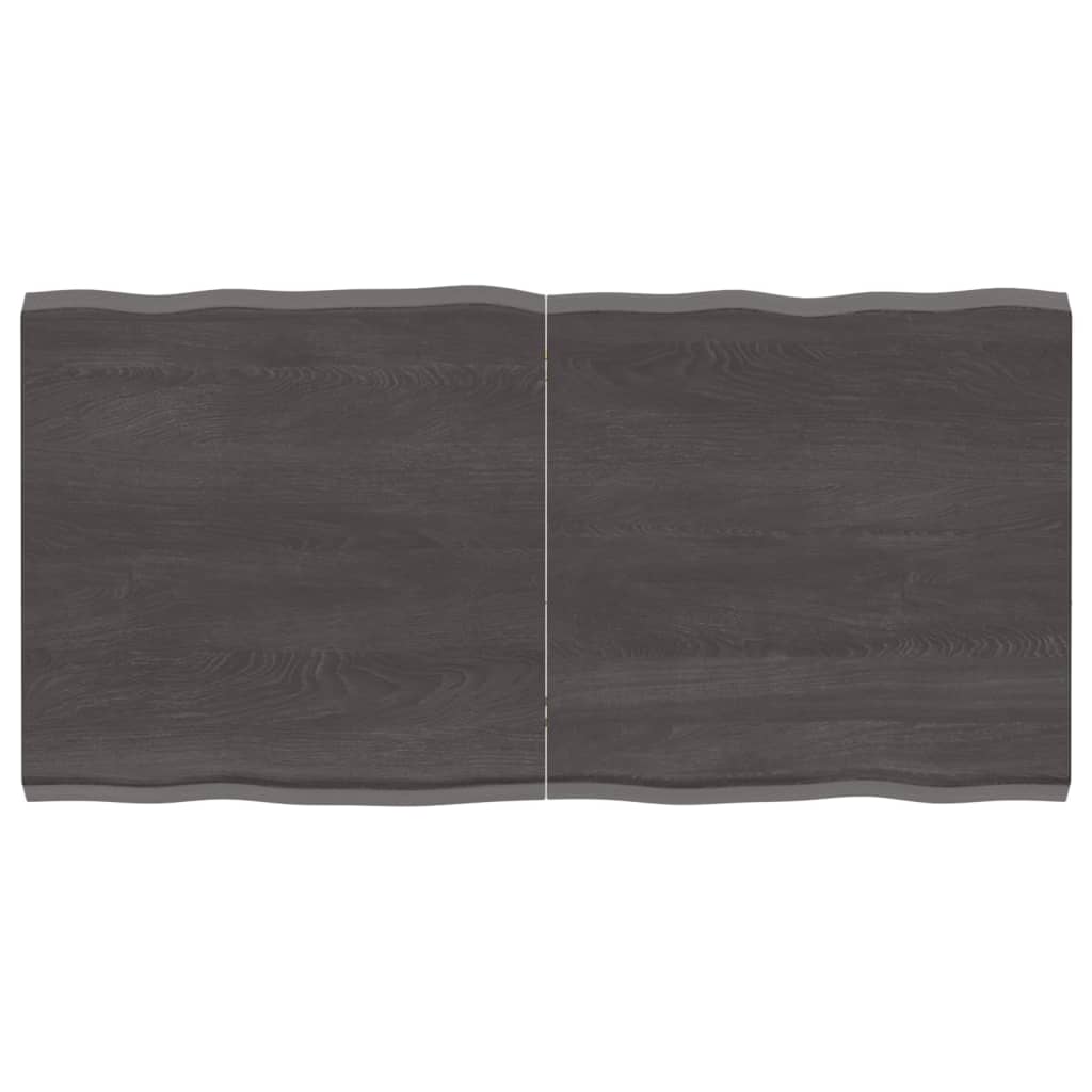vidaXL Table Top Dark Brown 120x60x(2-4) cm Treated Solid Wood Live Edge