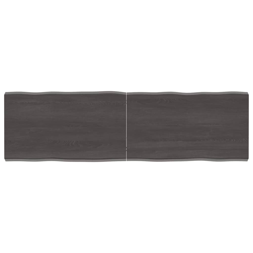 vidaXL Table Top Dark Brown 140x40x(2-4) cm Treated Solid Wood Live Edge