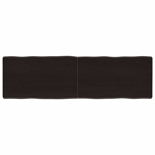 Table Top Dark Brown 140x40x(2-6) cm Treated Solid Wood Live Edge